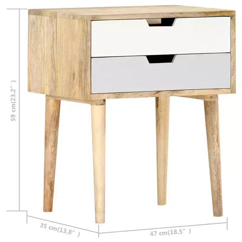 vidaXL Table de chevet 18,5x13,8x23,2 cm Bois de manguier massif