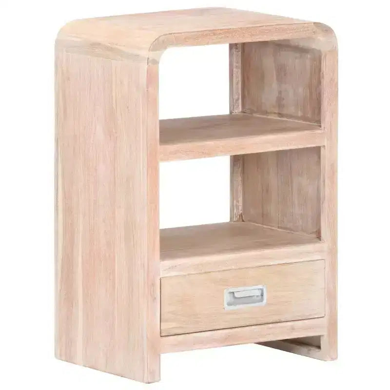 vidaXL Table de chevet en acacia massif blanchi - acacia marron clair moyen