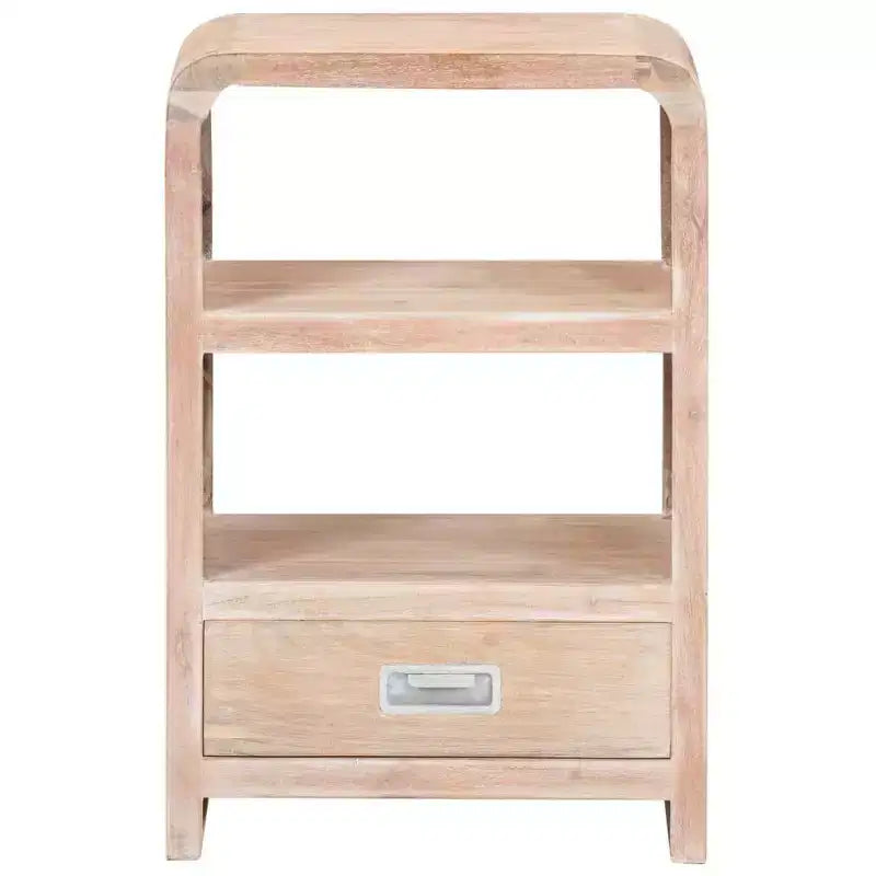 vidaXL Table de chevet en acacia massif blanchi - acacia marron clair moyen