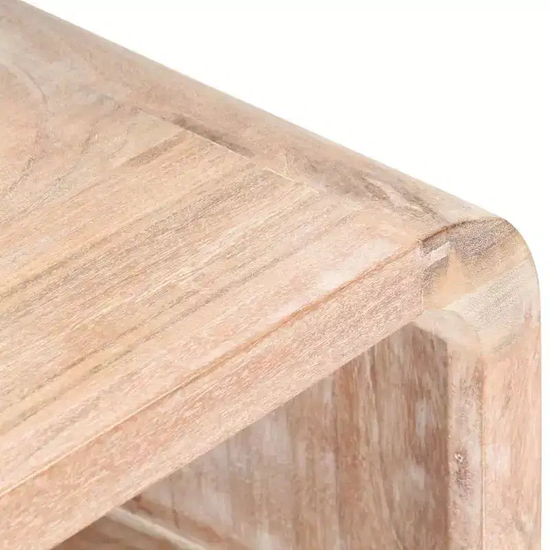 vidaXL Table de chevet en acacia massif blanchi - acacia marron clair moyen