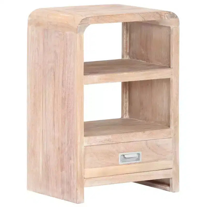 vidaXL Table de chevet en acacia massif blanchi - acacia marron clair moyen