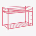 JOYMOR Lit superposé double sur double, cadre de lit double en métal avec barrière de sécurité pour garçons et filles