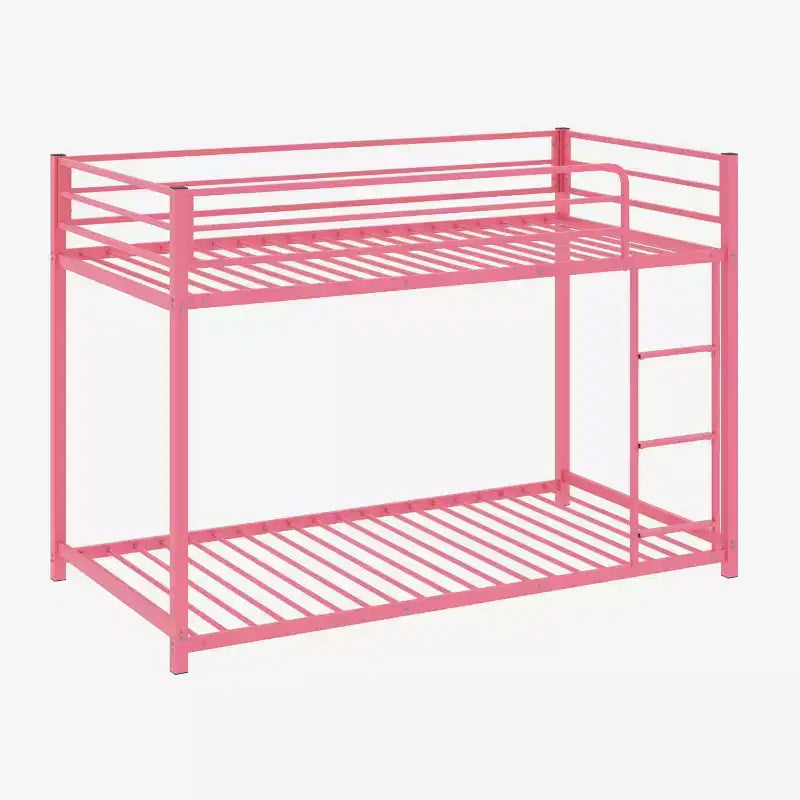 JOYMOR Lit superposé double sur double, cadre de lit double en métal avec barrière de sécurité pour garçons et filles