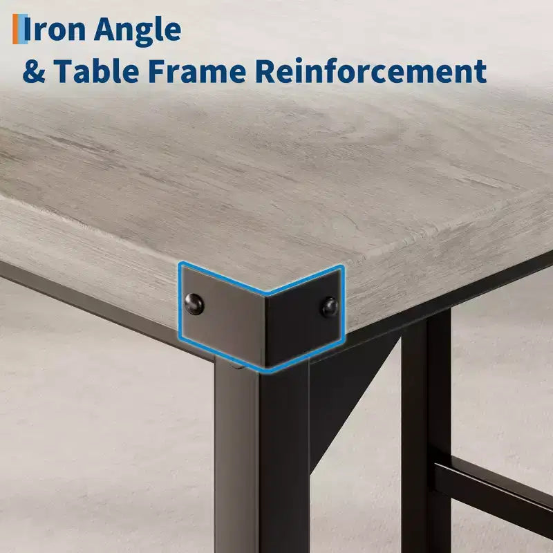 Ensemble table de salle à manger CuisinSmart pour 2, ensemble table de cuisine avec repose-pieds et dossier, table hauteur de comptoir avec 2 tabourets de bar rembourrés