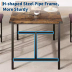 Ensemble table de salle à manger CuisinSmart pour 2, ensemble table de cuisine avec repose-pieds et dossier, table hauteur de comptoir avec 2 tabourets de bar rembourrés