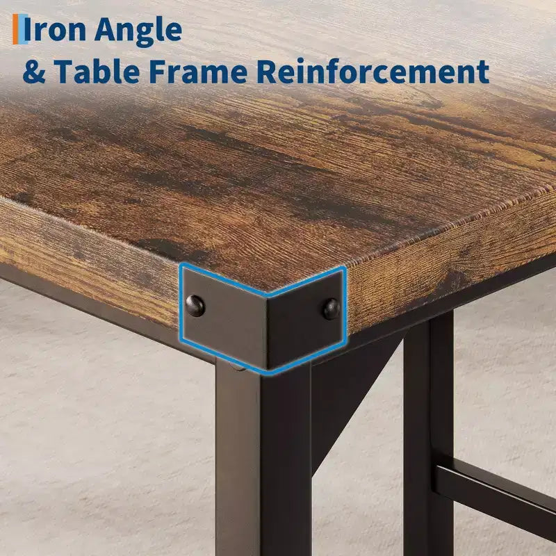 Ensemble table de salle à manger CuisinSmart pour 2, ensemble table de cuisine avec repose-pieds et dossier, table hauteur de comptoir avec 2 tabourets de bar rembourrés