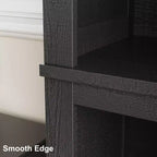 Étagère étroite à 5 niveaux avec pieds en bois, bibliothèque étroite de style rustique pour salon, appartement, bureau