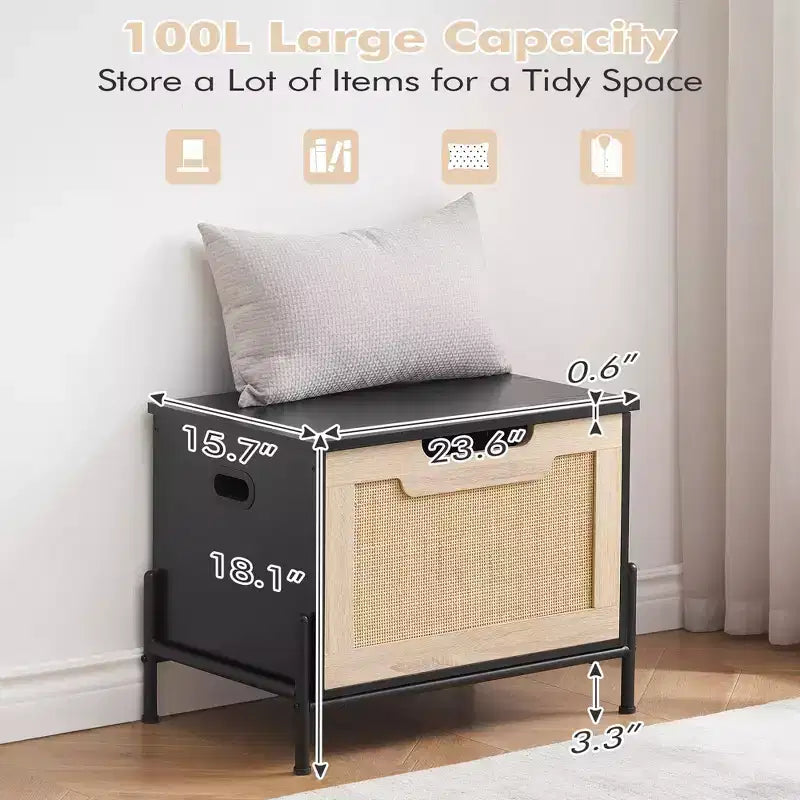 Banc d'entrée avec rangement, Bancs de rangement pour salon, chambre à coucher, Siège organisateur