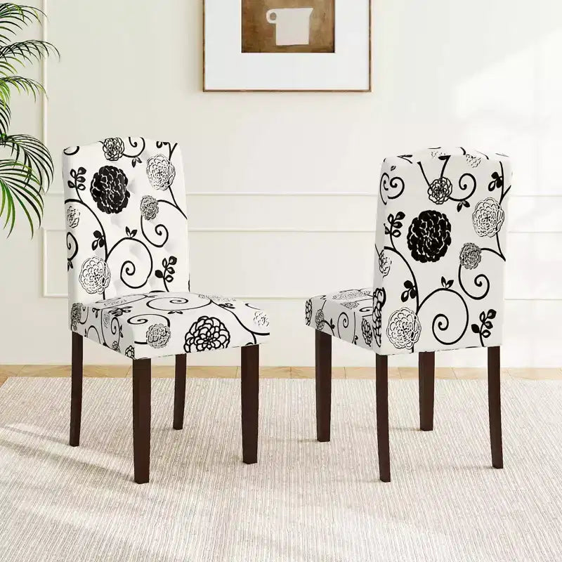 Costway Lot de 2 chaises de salle à manger en bois avec pieds en bois d'hévéa, assise rembourrée, ressorts en S, cuisine beige/gris