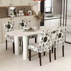 Costway Lot de 2 chaises de salle à manger en bois avec pieds en bois d'hévéa, assise rembourrée, ressorts en S, cuisine beige/gris