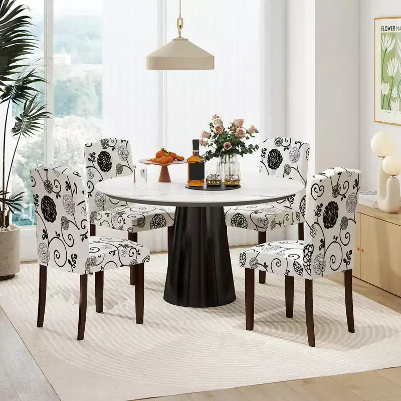 Costway Lot de 2 chaises de salle à manger en bois avec pieds en bois d'hévéa, assise rembourrée, ressorts en S, cuisine beige/gris