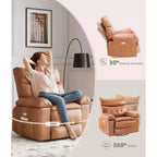 Fauteuil inclinable surdimensionné, pivotant à 360°, avec fonction chauffante et massante (pour salon/chambre/crèche d'adultes)