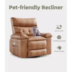 Fauteuil inclinable surdimensionné, pivotant à 360°, avec fonction chauffante et massante (pour salon/chambre/crèche d'adultes)