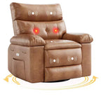 Fauteuil inclinable surdimensionné, pivotant à 360°, avec fonction chauffante et massante (pour salon/chambre/crèche d'adultes)