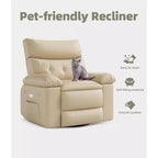 Fauteuil inclinable surdimensionné, pivotant à 360°, avec fonction chauffante et massante (pour salon/chambre/crèche d'adultes)