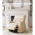 Fauteuil inclinable surdimensionné, pivotant à 360°, avec fonction chauffante et massante (pour salon/chambre/crèche d'adultes)