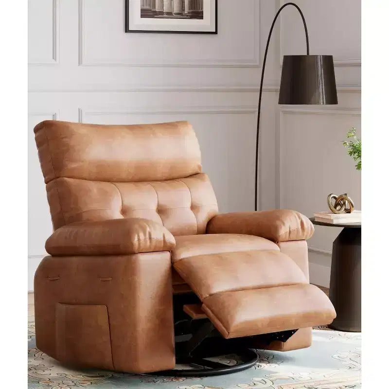 Fauteuil inclinable surdimensionné, pivotant à 360°, avec fonction chauffante et massante (pour salon/chambre/crèche d'adultes)