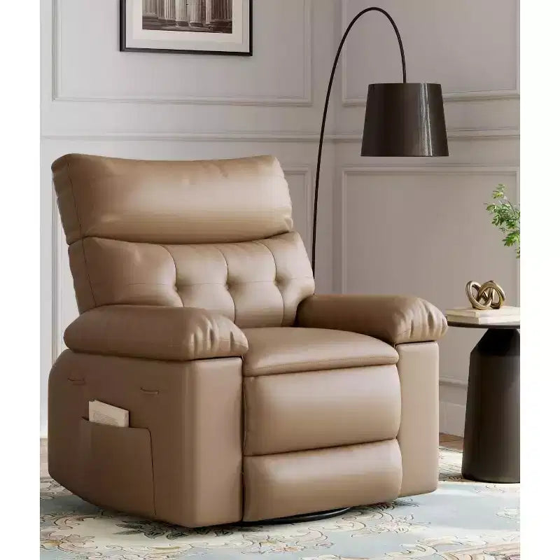 Fauteuil inclinable surdimensionné, pivotant à 360°, avec fonction chauffante et massante (pour salon/chambre/crèche d'adultes)