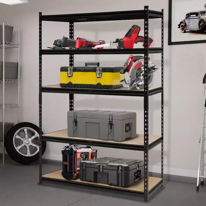 Étagères de garage robustes, étagères de rangement réglables à 5 niveaux, 152x61x183cm, charge 1360 kg, étagères de rangement de garage réglables