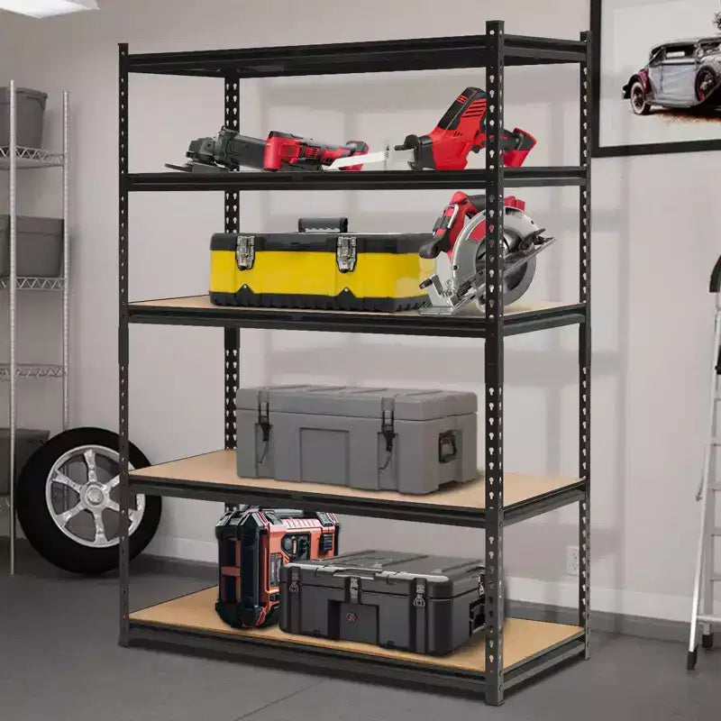 Étagères de garage robustes, étagères de rangement réglables à 5 niveaux, 152x61x183cm, charge 1360 kg, étagères de rangement de garage réglables