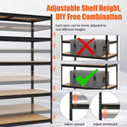 Étagères de garage robustes, étagères de rangement réglables à 5 niveaux, 152x61x183cm, charge 1360 kg, étagères de rangement de garage réglables