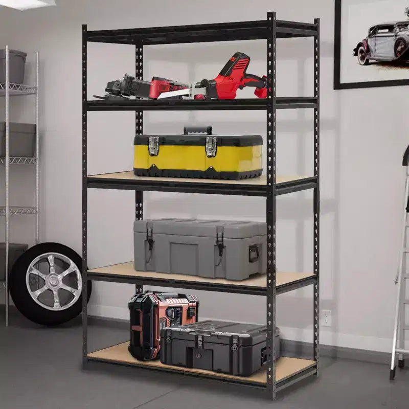 Étagères de garage robustes, étagères de rangement réglables à 5 niveaux, 152x61x183cm, charge 1360 kg, étagères de rangement de garage réglables