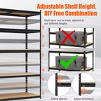 Étagères de garage robustes, étagères de rangement réglables à 5 niveaux, 152x61x183cm, charge 1360 kg, étagères de rangement de garage réglables