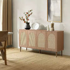 Bahut moderne Lenz 63 en rotin avec 2 étagères réglables|ART OF LIVING DESIGNS