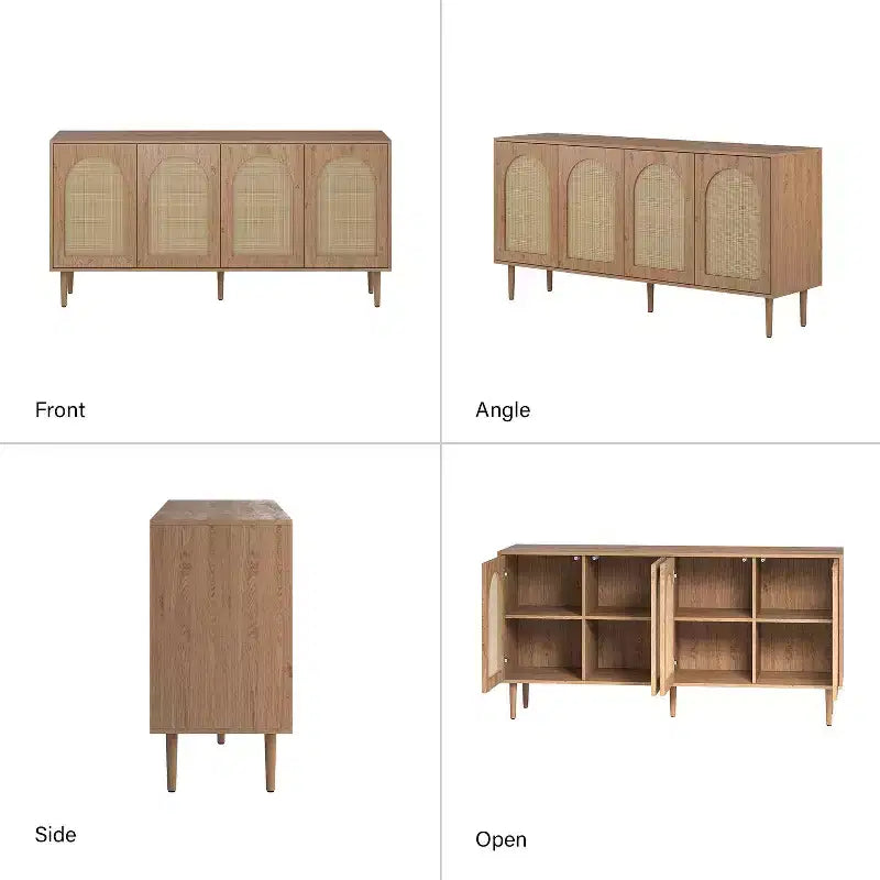 Bahut moderne Lenz 63 en rotin avec 2 étagères réglables|ART OF LIVING DESIGNS