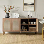 Bahut moderne Lenz 63 en rotin avec 2 étagères réglables|ART OF LIVING DESIGNS
