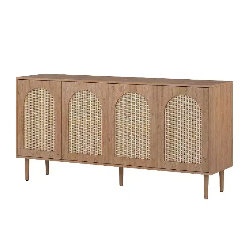 Bahut moderne Lenz 63 en rotin avec 2 étagères réglables|ART OF LIVING DESIGNS
