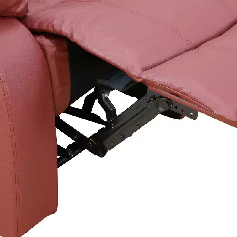 MAYEERTY Canapé inclinable électrique, fauteuil inclinable électrique en cuir 3 places avec table basse réversible pour salon, rouge