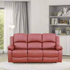 MAYEERTY Canapé inclinable électrique, fauteuil inclinable électrique en cuir 3 places avec table basse réversible pour salon, rouge