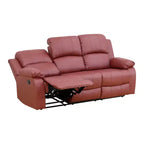 MAYEERTY Canapé inclinable électrique, fauteuil inclinable électrique en cuir 3 places avec table basse réversible pour salon, rouge