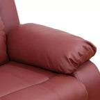 MAYEERTY Canapé inclinable électrique, fauteuil inclinable électrique en cuir 3 places avec table basse réversible pour salon, rouge