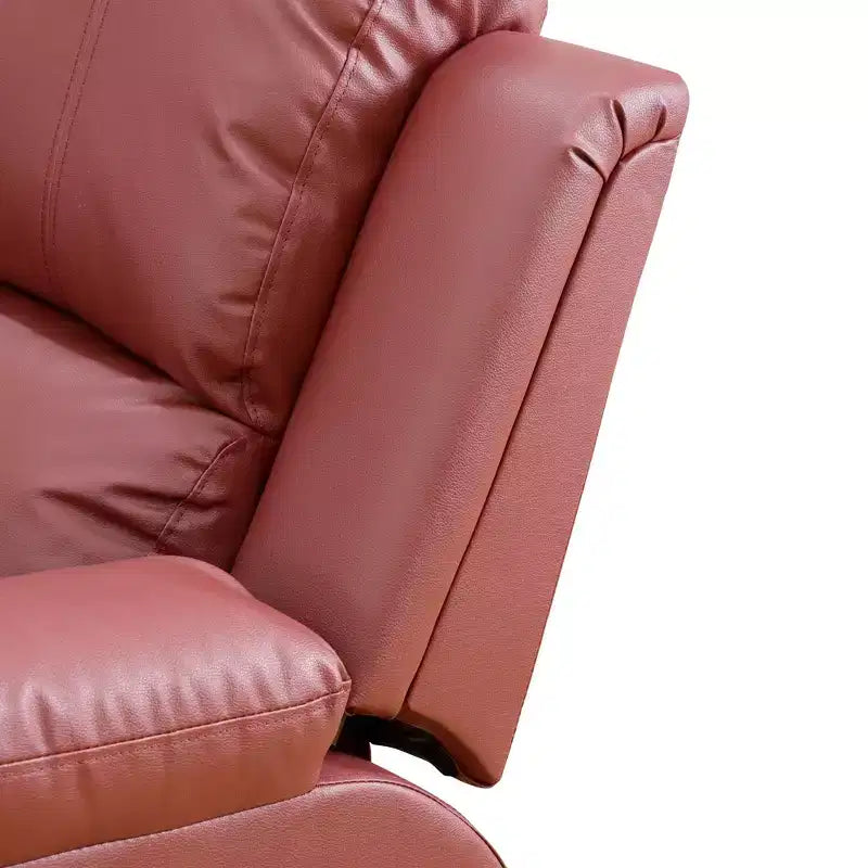 MAYEERTY Canapé inclinable électrique, fauteuil inclinable électrique en cuir 3 places avec table basse réversible pour salon, rouge