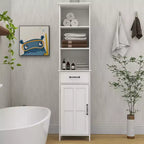 Meuble de Rangement de Salle de Bain Mince GDFStudio Helmsley avec Étagères Réglables et Tiroir