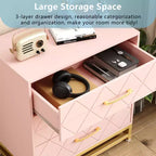 Meuble de rangement à trois tiroirs, table de chevet avec fonction de rangement, coiffeuse, poignée dorée, convient pour la chambre, le salon et l'entrée.
