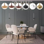 Table à manger carrée LeisureMod Bristol 27 avec plateau en MDF blanc marbré et pied central en acier pour cuisine et salle à manger modernes