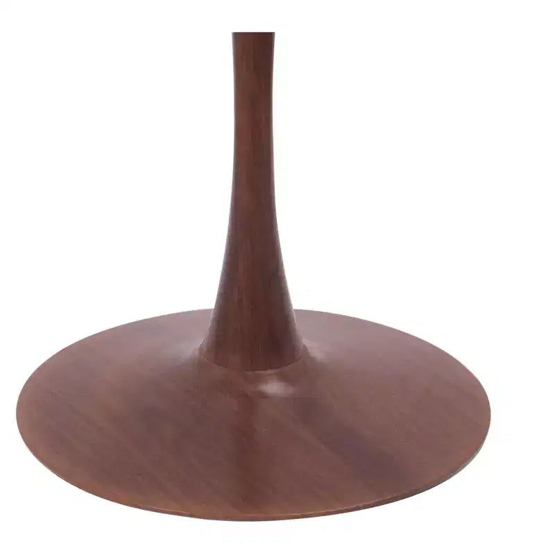 Table à manger carrée LeisureMod Bristol 27 avec plateau en MDF blanc marbré et pied central en acier pour cuisine et salle à manger modernes