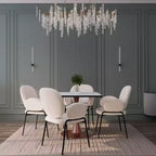 Table à manger carrée LeisureMod Bristol 27 avec plateau en MDF blanc marbré et pied central en acier pour cuisine et salle à manger modernes