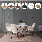 Table à manger carrée LeisureMod Bristol 27 avec plateau en MDF blanc marbré et pied central en acier pour cuisine et salle à manger modernes