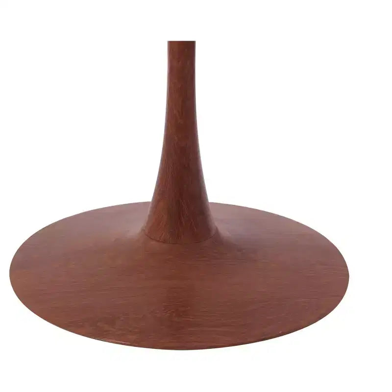 Table à manger carrée LeisureMod Bristol 27 avec plateau en MDF blanc marbré et pied central en acier pour cuisine et salle à manger modernes