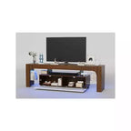 Meuble TV moderne avec grand tiroir de rangement pour téléviseurs jusqu'à 70 pouces, Console TV de style ferme en bois avec centre de divertissement brillant pour salon, chambre à coucher