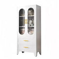 GustoWave 73''H Metal Pantry Storage Cabinet with Drawer, Pantry Cabinet with Acrylic Glass Doors and Adjustable Shelves for Kitchen