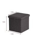 Pouf de rangement FurnitureR, petit pouf pliant cube pour le salon et la chambre, pouf rembourré avec rangement, 38 cm, gris