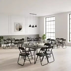 FurnitureR Ensemble Table et Chaises Pliantes 7 Pièces pour 6 Personnes – Aucun Assemblage Requis, Table Carrée Peu Encombrante avec 6 Chaises Pliables