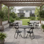 FurnitureR Ensemble Table et Chaises Pliantes 7 Pièces pour 6 Personnes – Aucun Assemblage Requis, Table Carrée Peu Encombrante avec 6 Chaises Pliables