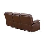 MAYEERTY Canapé inclinable, fauteuil inclinable 3 places en cuir respirant avec table basse réversible pour salon, marron