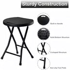 Tabouret pliant portable GustoWave avec poignée, tabouret rond pliant robuste avec capacité de 227 kg pour adultes, tabouret pliant de 45 cm